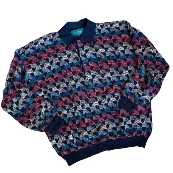 Tundra Other - Vintage Tundra Canada Men Winter Coogi-Style Pullover Multicolor Grandpa Sweater